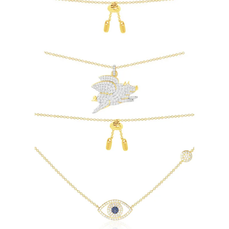 

Fashion Charm 100% Sterling Silver Original 1:1 High Quality Lucky Eye Piglet Necklace Women Jewelry Free Mail