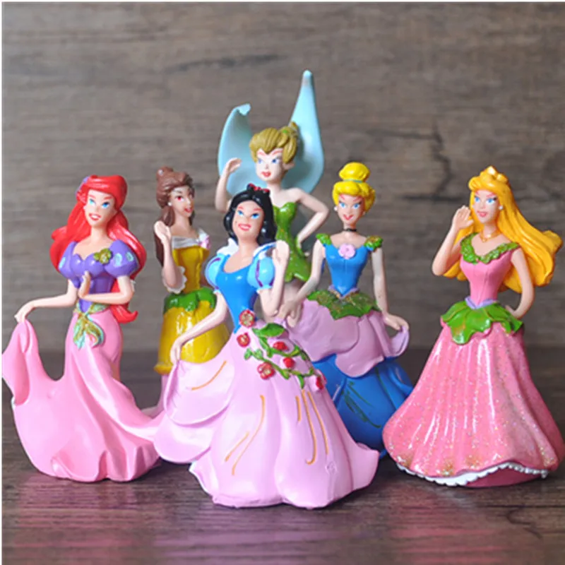 Disney Toys для детей 6 шт./компл. 8 см сказочная принцесса фигурки мини милые куклы Diy