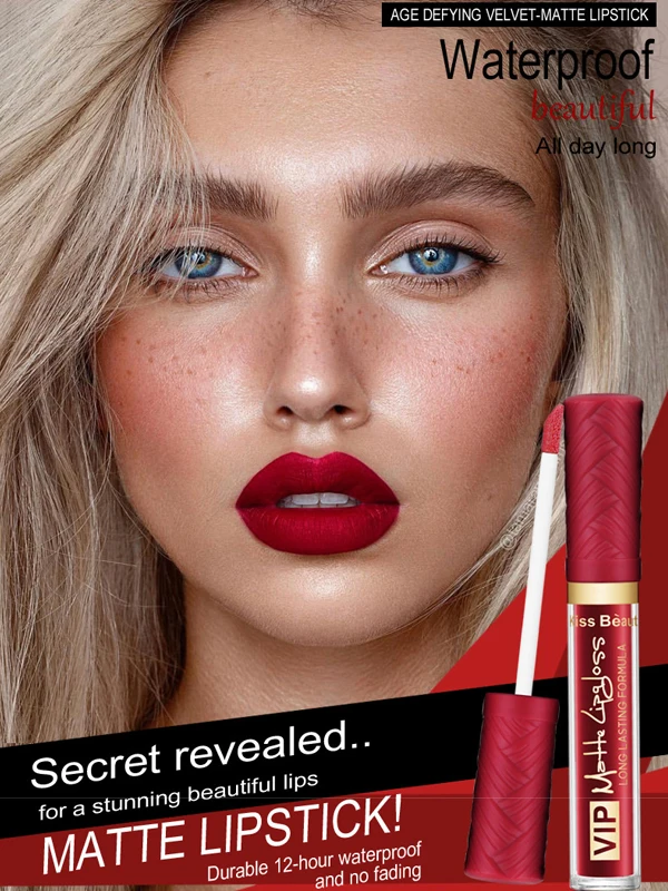 

Sexy Red Lip Velvet Liquid Lipstick Waterproof Matte Lipstick Long Lasting Lip Gloss Nude Lipgloss Make Up Liquid Lipsticks