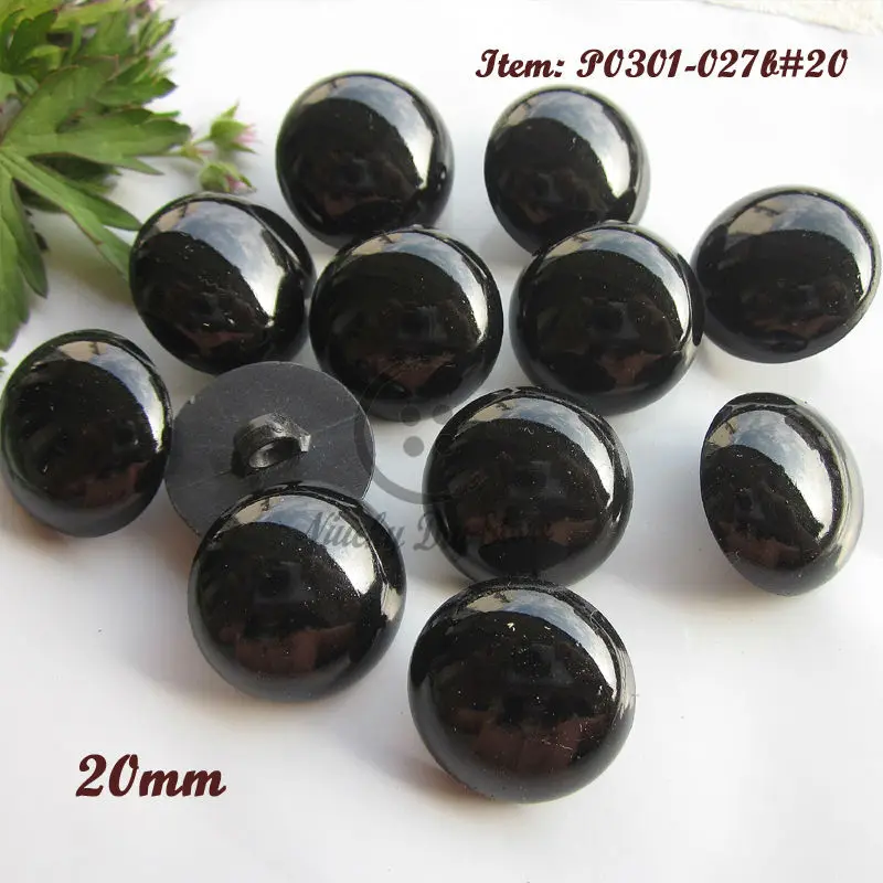 Sewing supplies 60pcs 20mm shank black buttons plastic animal eyes doll