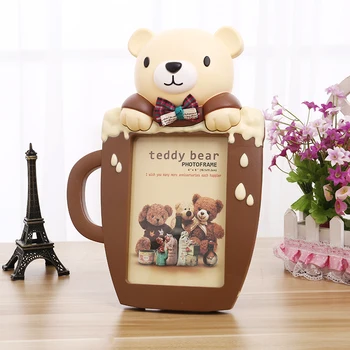 

Creative 6 inch Teddy Bear Photo Frame Cartoon Picture Frame for kidz Home Decor Ornaments Baby Gift