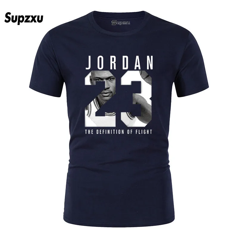 Новая брендовая одежда Jordan 23 Мужская футболка Swag футболка Хлопковая мужская футболка с принтом Homme Фитнес Camisetas хип-хоп Футболка - Цвет: Navy blue