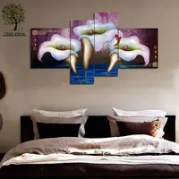 Modern 4 Pcs Flowers Wall Art Picture Home Decoration Living Room Bedroom Canvas Print Painting Wall picture No Frame HW-003