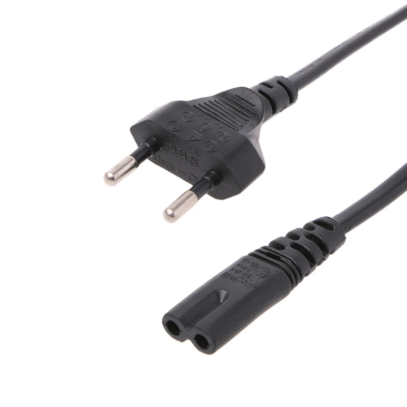 2-контактный штырек AC EU Питание кабель подводящего провода Мощность шнур для настольного компьютера ноутбука