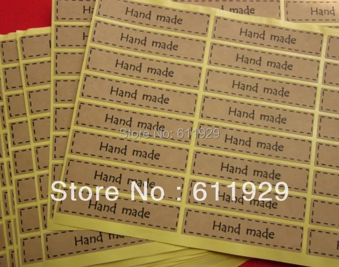 600 шт "ручная работа" Упаковочные наклейки, печатная этикетка, 7*1,5 см бумага для упаковки подарка наклейки, коробки упаковочные наклейки