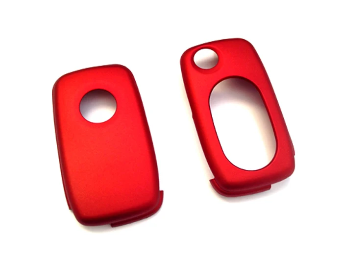 

Metallic Red Hard Plastic Shell Key Remote Entry Fob Case Cover OVAL Key Pad 2 3 Button For VW Golf Jetta MK4