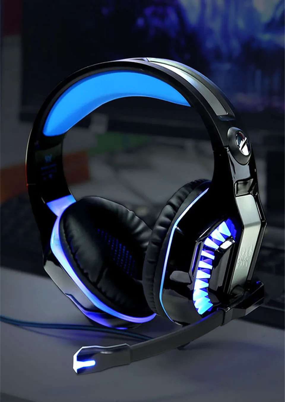 KOTION EACH PC Gaming Headset PC Gamer casque Stereo Headphones with Microphone Dazzle Lights Glow G2000 Upgrade for Computer (12)
