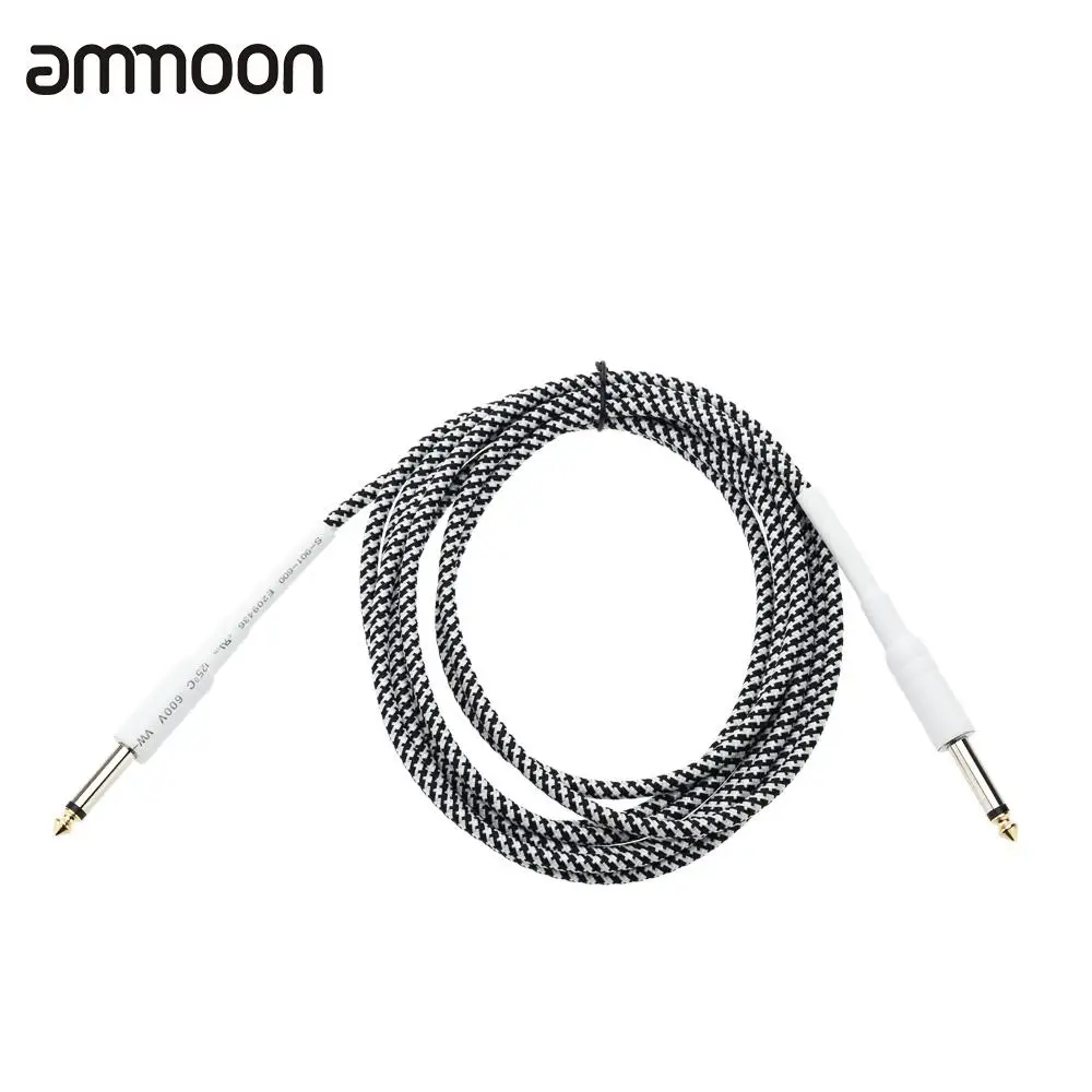 Хорошее качество гитарный кабель 6.6ft/2 м 6,35 мм моно штекер до 6,35 мм моно Мужской кабель провод шнур для инструмент бас-гитара