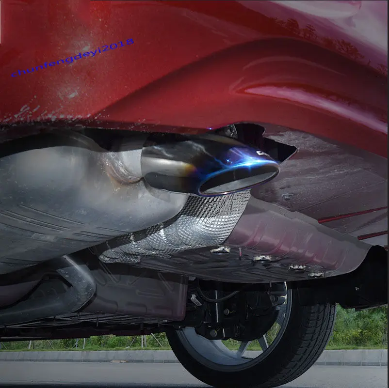 1pcs Stainless blue Rear Exhaust Muffler Tip End Pipe ForChevrolet Cruze 2017in Chromium