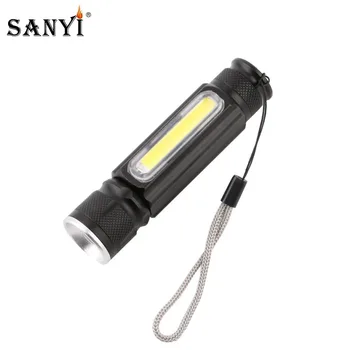 

USB Handy Powerful COB LED Zoomable Flashlight Rechargeable Torch USB Magnet Flash Light Pocket Camping Lamp Built-in 18650