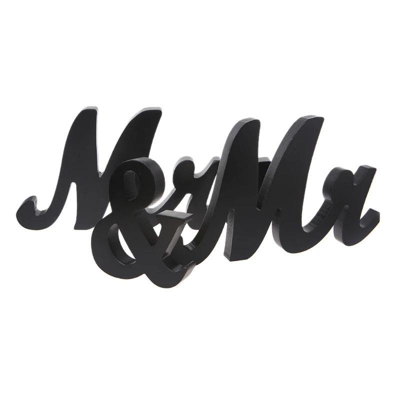 

Wedding Reception Sign Black Wooden Letters Mr & Mrs Table Centrepiece Decor Set