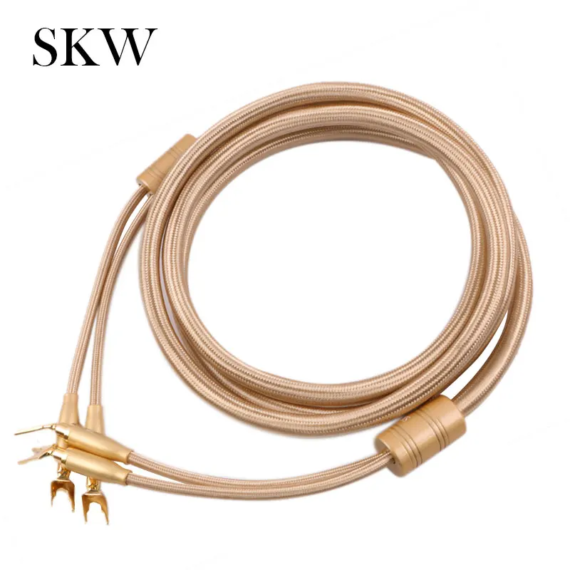 SKW HIFI аудио кабель 6N OCC Spade + банановый терминал аудиофил динамика домашний