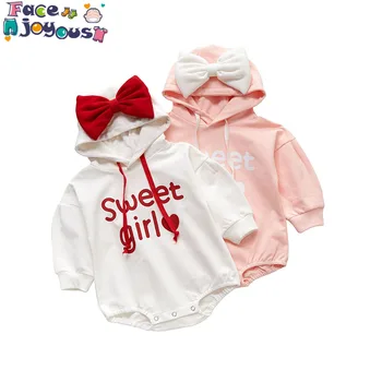 

Newborn Baby Girl Fashion Clothes Cute Flower Buttoned Jumpsuit Romper Bodysuit Hooded Bow Headband Outfits