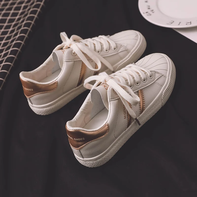 

Women shoes tenis feminino lace-up white black girls Sneakers Genuine Leather high quality female shoes casual women sneakers