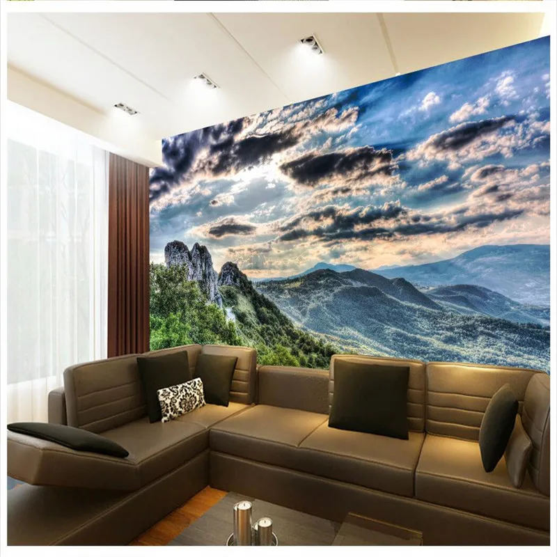 

Wall Panel 3d Wallpaper Alpine Clouds Open Photography Background Modern Art Mural for Living Room Large Painting Home Decor
