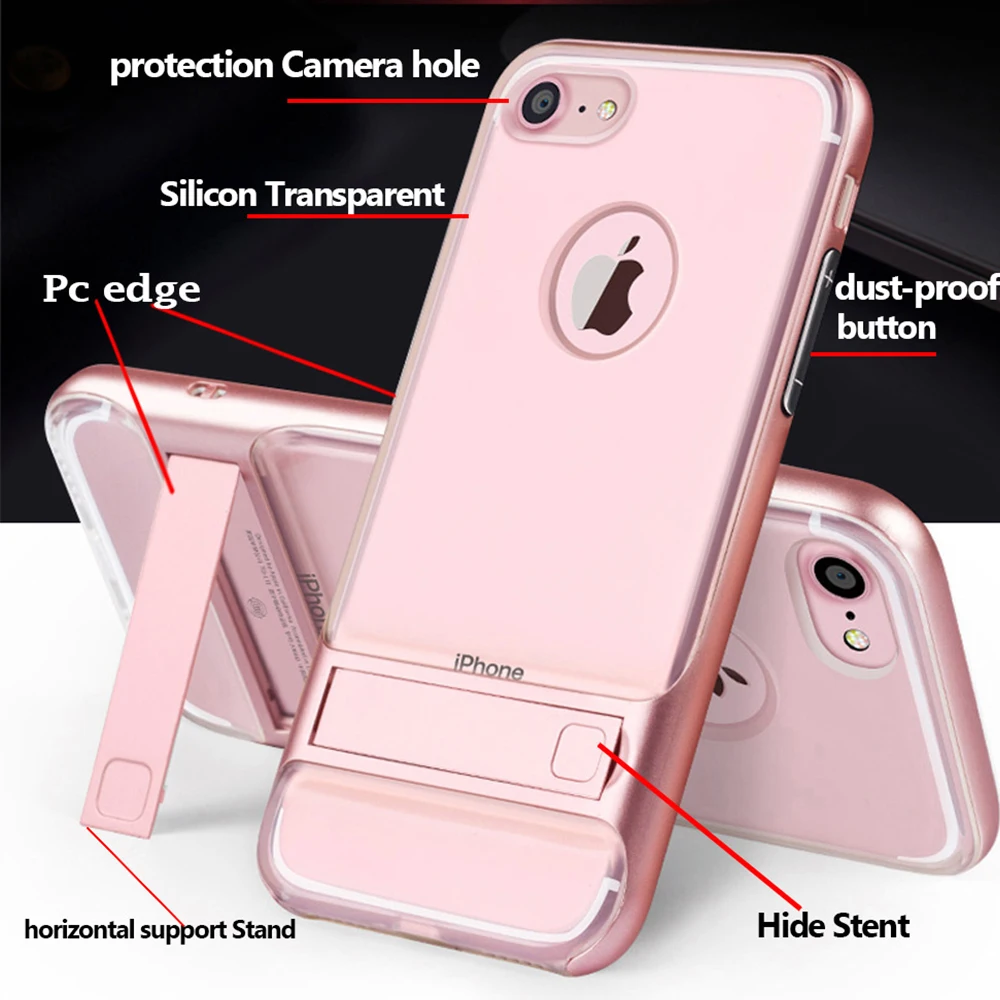 

ASTUBIA Case For Iphone 7 Etui Capinha For Iphone 7 plus Cover PC Hide Folding bracket Phone Case For Iphone 7 7 plus Case