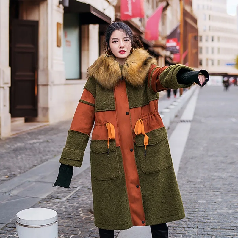 En Vert Designer Fourrure Renard Haut De Faux Manteau Armée Hiver Couture Peluche Automne Vintage Gamme Haute 2018 D'origine Patchwork ngq4YEwx0