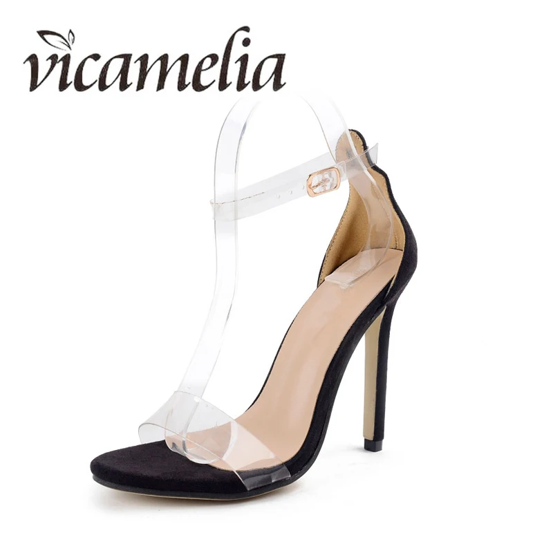 Vicamelia/замшевые босоножки на тонком каблуке прозрачные Босоножки с открытым