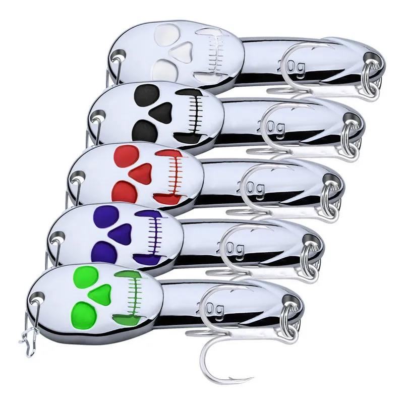 Skull Fishing Lure Spoon Hard Baits Tackle 20g Metal lures floating Bait Fishhooks Fishing Accessories pescaria #4S11 (13)