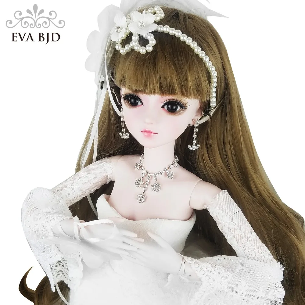 24 "BJD полный набор + макияж невесты EVA BJD Свадебная девушка 1/3 60 см SD кукла BJD кукла 24 дюйма шарнирный подарок Свадебная игрушка модель