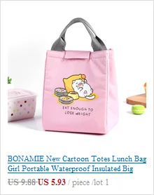 BONAMIE New Portable Thermal Bag Insulation Lunch Bag Women Man Oxford Cloth Picnic Food Cooler Bag Lancheira Bolsa Termica