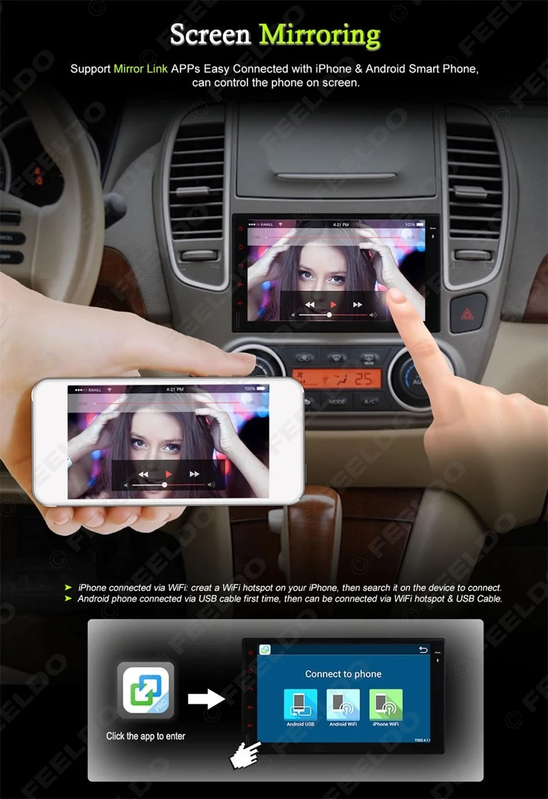 Best FEELDO 7inch Universal Android 6.0 (64bit) DDR3 2G/16G/4G LTE Car Media Player With GPS Navi Radio For Nissan/Hyundai 2DIN ISO 8 Best FEELDO 7inch Universal Android 6.0 (64bit) DDR3 2G/16G/4G LTE Car Media Player With GPS Navi Radio For Nissan/Hyundai 2DIN ISO 8