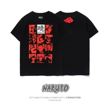 TEE7 мужские повседневные футболки с коротким рукавом, аниме Акацуки Наруто, хлопковая модная футболка с принтом, мужские вечерние блузки с круглым вырезом для фитнеса