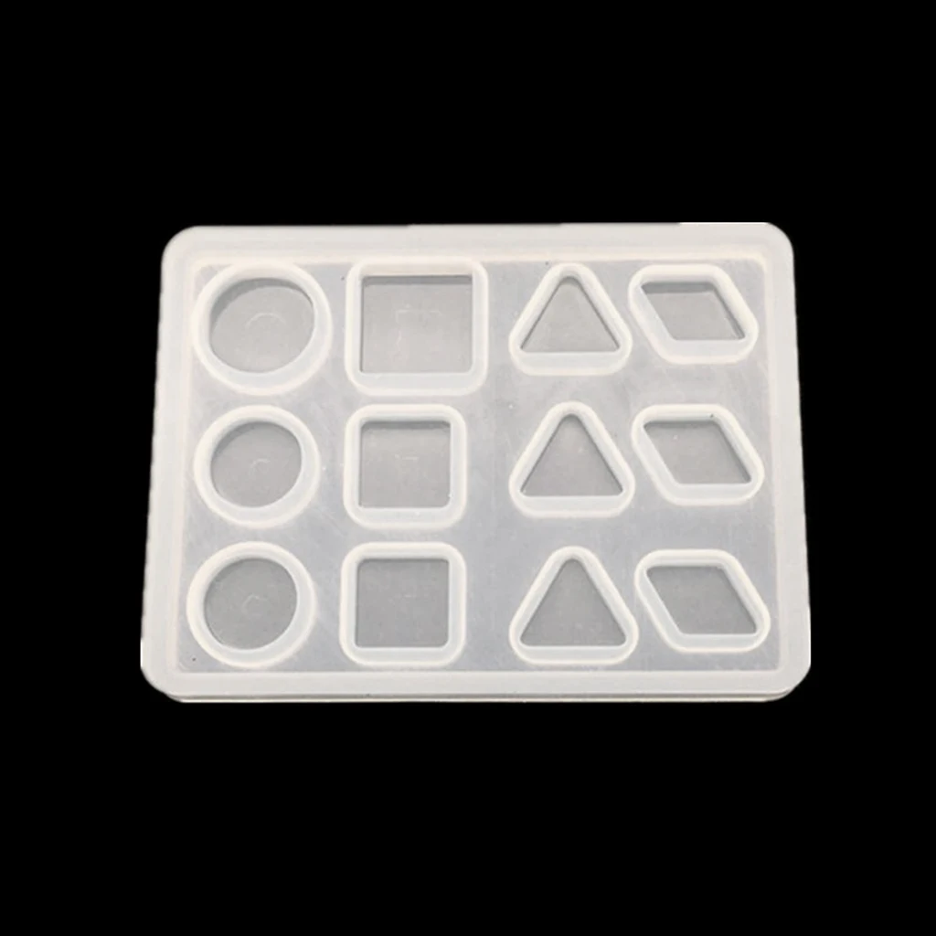 12 Designs Geometric Pendant Necklace Silicone Mould DIY Casting Epoxy Resin Decorative Craft Mold Jewelry Making Mold Tools