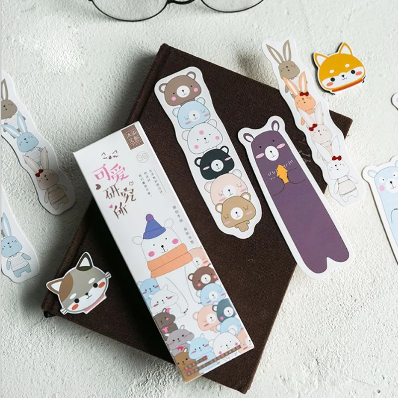 

30pcs/box Lovely institute plant Gift Paper Bookmarks Stationery Kawaii Cartoon Bookmarks Office School Supply