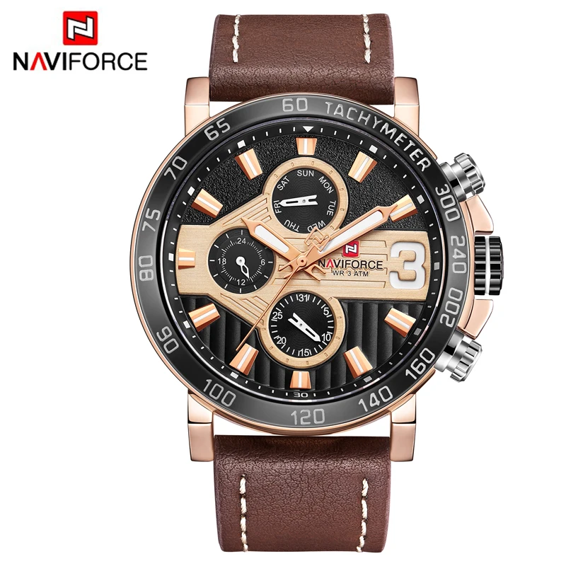 

Naviforce Brand Man Watches Week 3ATM Clock Men's Analog Quartz 24 Hour Date Watches Men Sport WristWatches