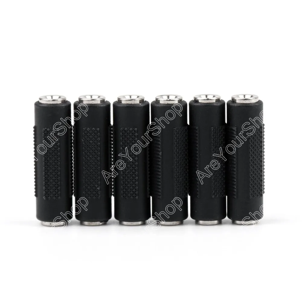 

Areyourshop 6 Pcs Female To Female Stereo Adapter 1/8 Inches 3.5mm Jack Audio Connector