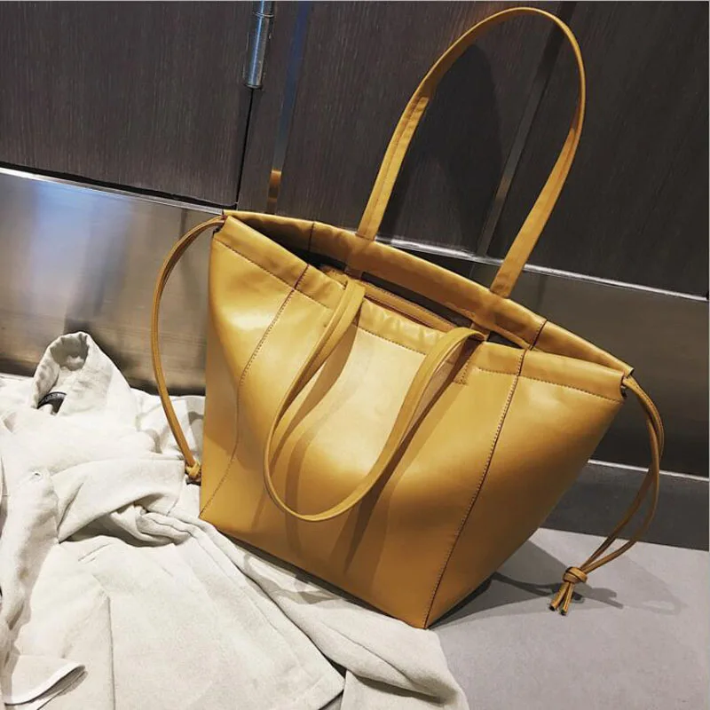 

Famous Brand Leather Handbag Bolsas Mujer Large Vintage Tassel Shoulder Bags Women Shopping Tote Purse sac a main