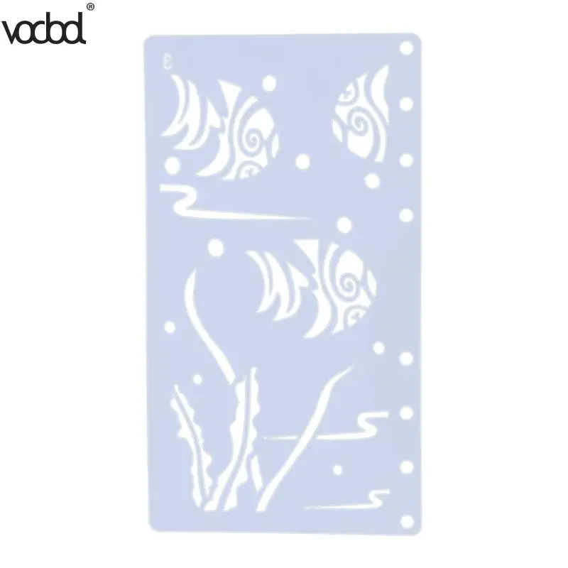 

VODOOL Fish Seaweed Hollow Layering Stencils For Wall Painting DIY Scrapbooking Stamp Album Decorative Embossing Paper Crafts