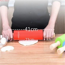 41 см Большой размер Скалка силиконовая твердая деревянная ручка ролик kitichen инструменты для приготовления пищи клецки палочка антипригарная мука 3 цвета