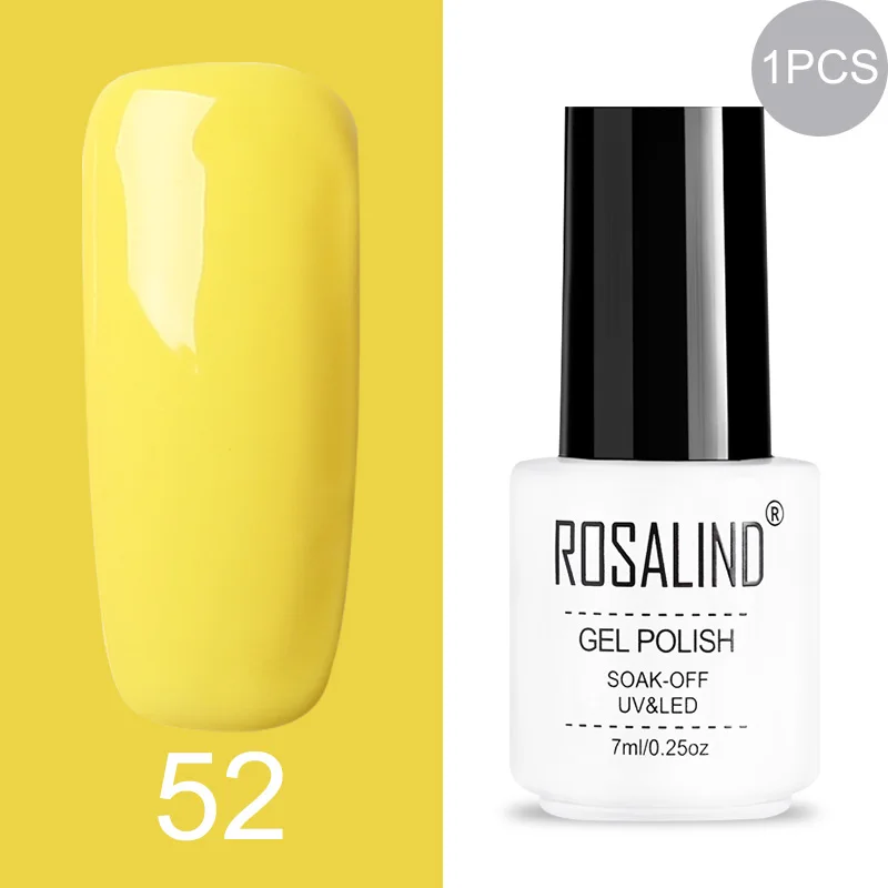 52 ROSALIND Gel Varnish Set For Manicure Hybrid Nail Art Top Coat Primer - Цвет: 52