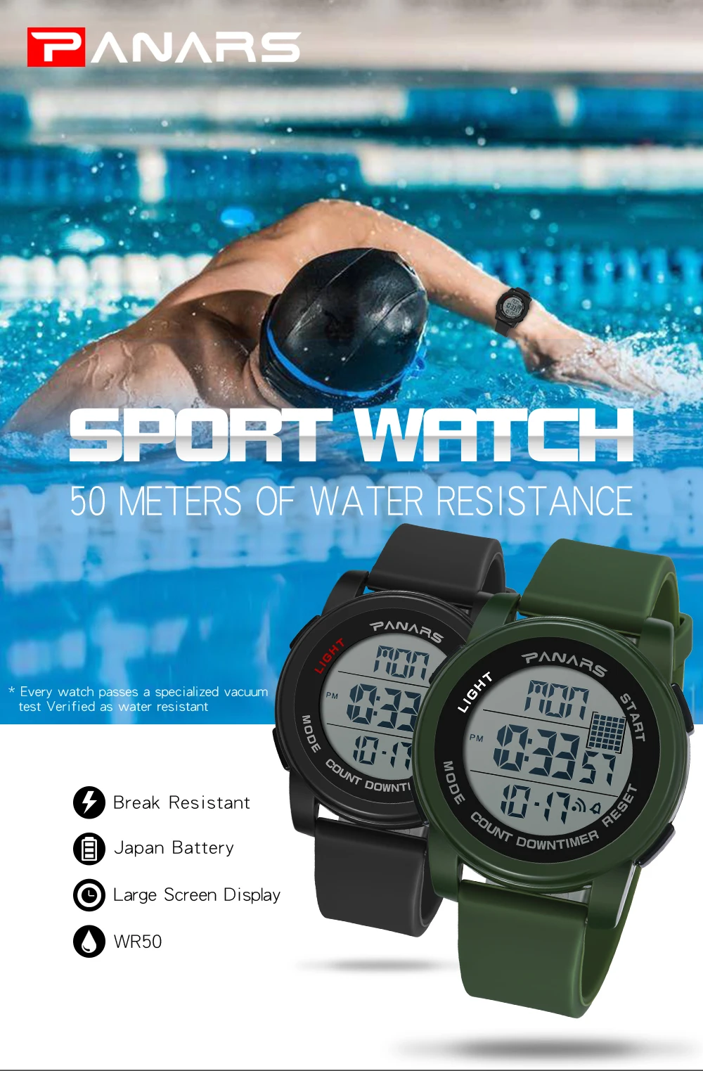 SYNOKE для мужчин s Дайвинг цифровые часы спортивные фитнес часы для мужчин 12/24 часов водонепроницаемые наручные часы для плавания будильник