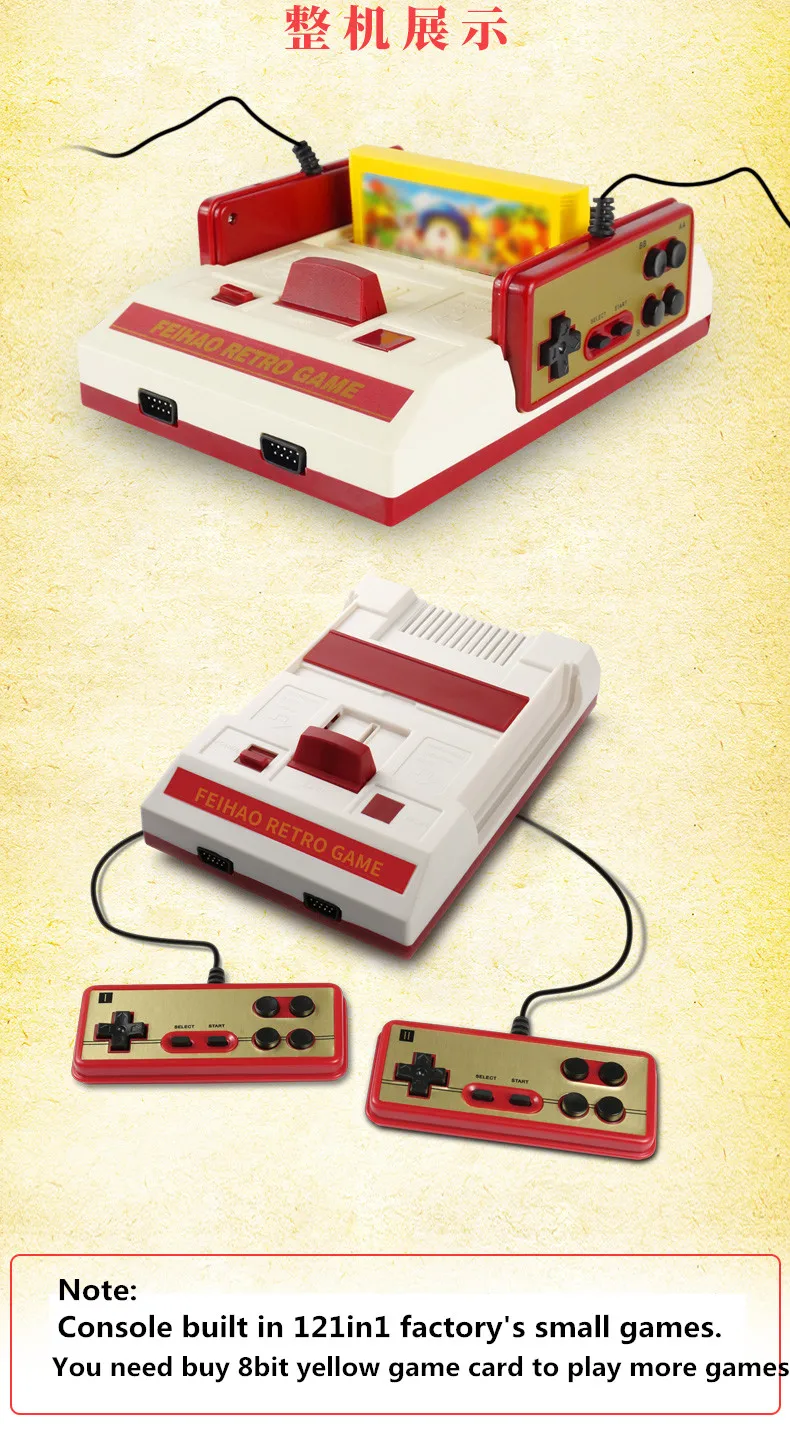 Ретро двойной контроллер 8 бит тв видео игровая консоль для Dendy классические игры семья ТВ Видео игровой плеер встроенный в 121 игр