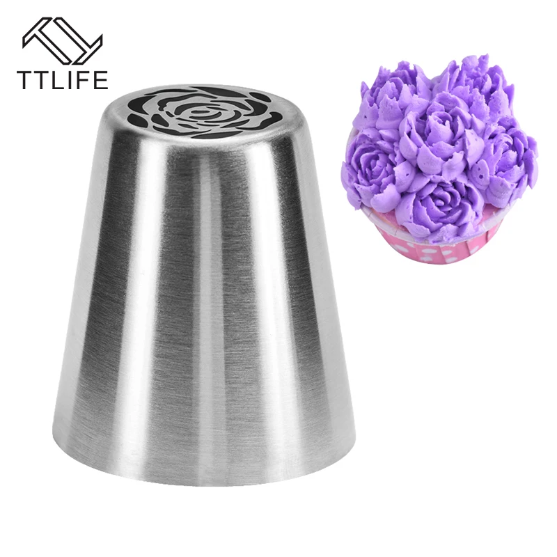 TTLIFE Rose Flower Cake Chocolate Nozzles Stainless Steel Icing Piping