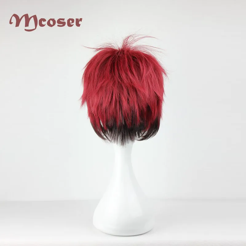 Синтетические короткие волосы MCOSER 35 см цвет красный черный смешанный для