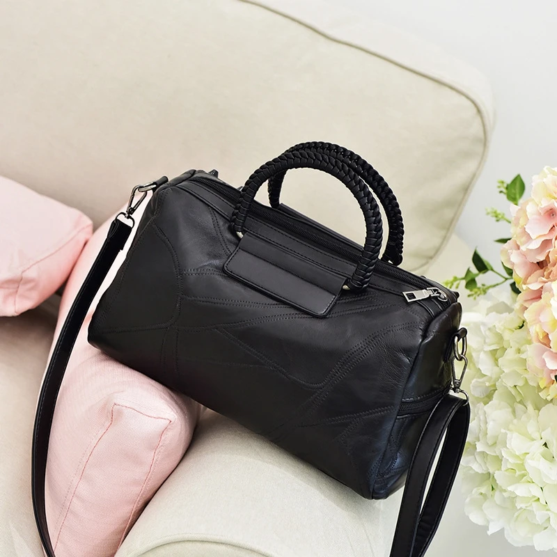 

New Women Bag Fashion Handbag Genuine Leather Shoulder Bag Women Messenger ladies shoulder bags Stitching women bag handbag