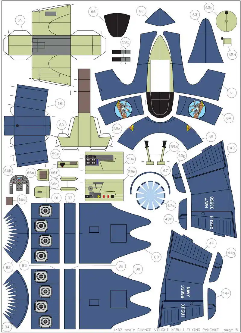 1:32 Масштаб XF5U-1 Летающий блинчик DIY Бумажная модель истребитель 3D DIY бумажная игрушка для рукоделия