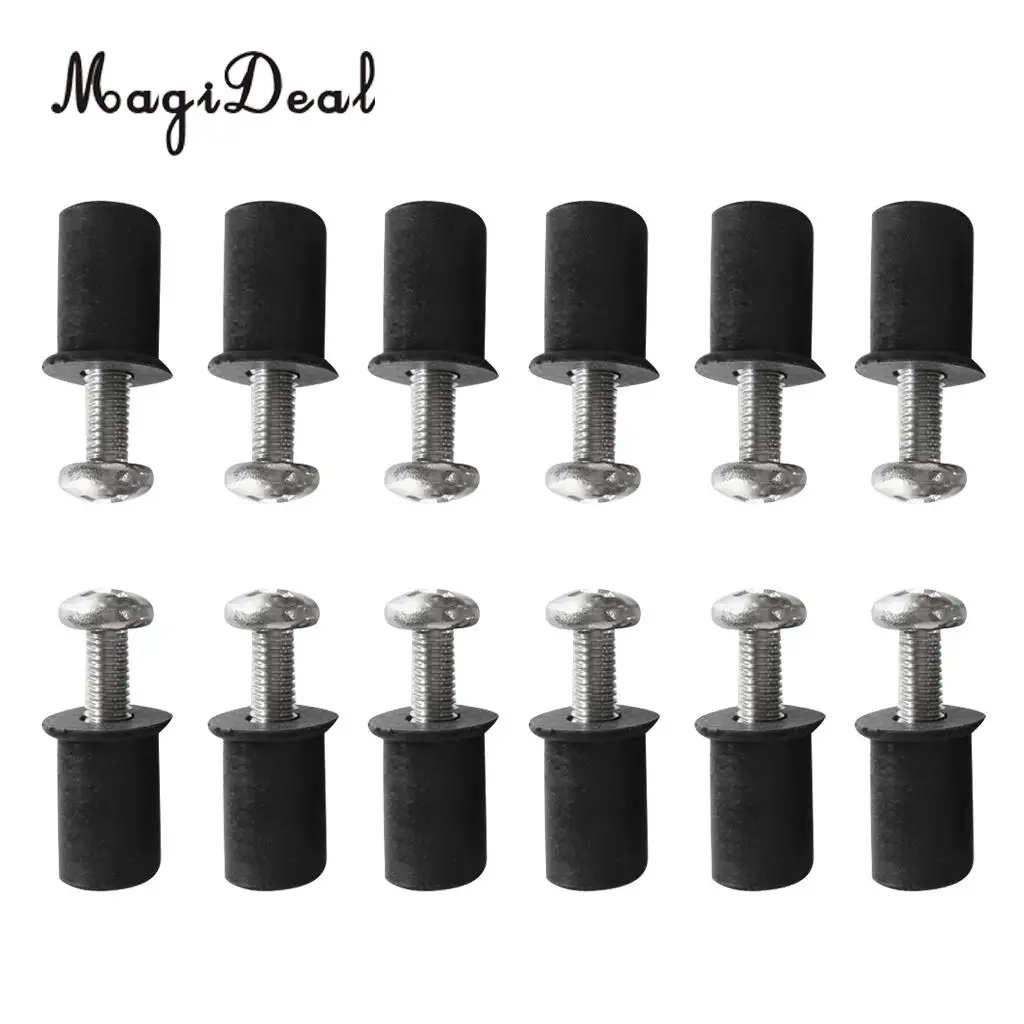 MagiDeal Durable 12Pc Marine M4/5/6 Rubber Well Nut Kit Stainless Steel Screw for Kayak Canoe Inflatable Fishing Boat Dinghy Acc