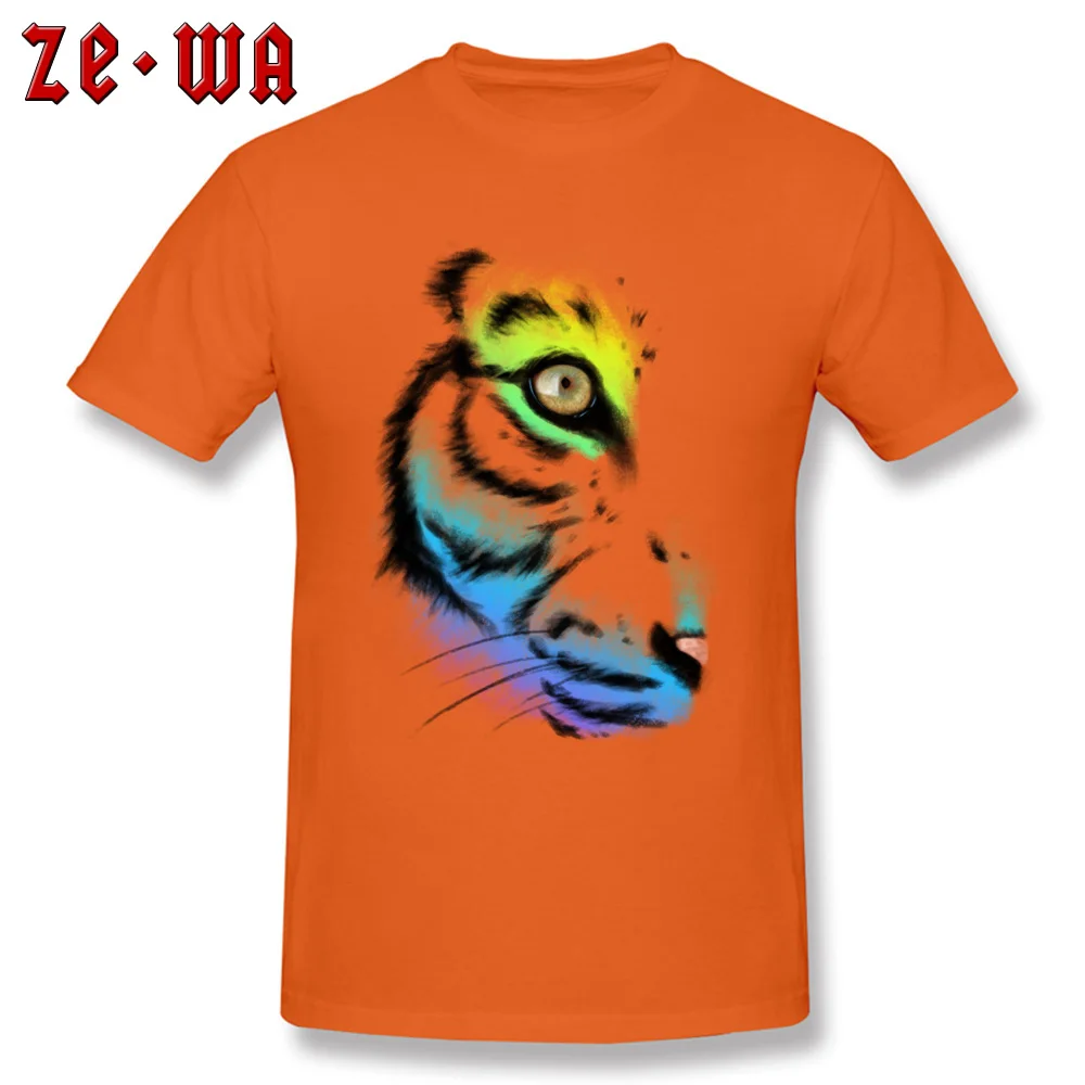 The eye of the tiger Graphic Men T Shirts Round Neck Short Sleeve 100% Cotton Tops & Tees Summer Top T-shirts Top Quality The eye of the tiger orange