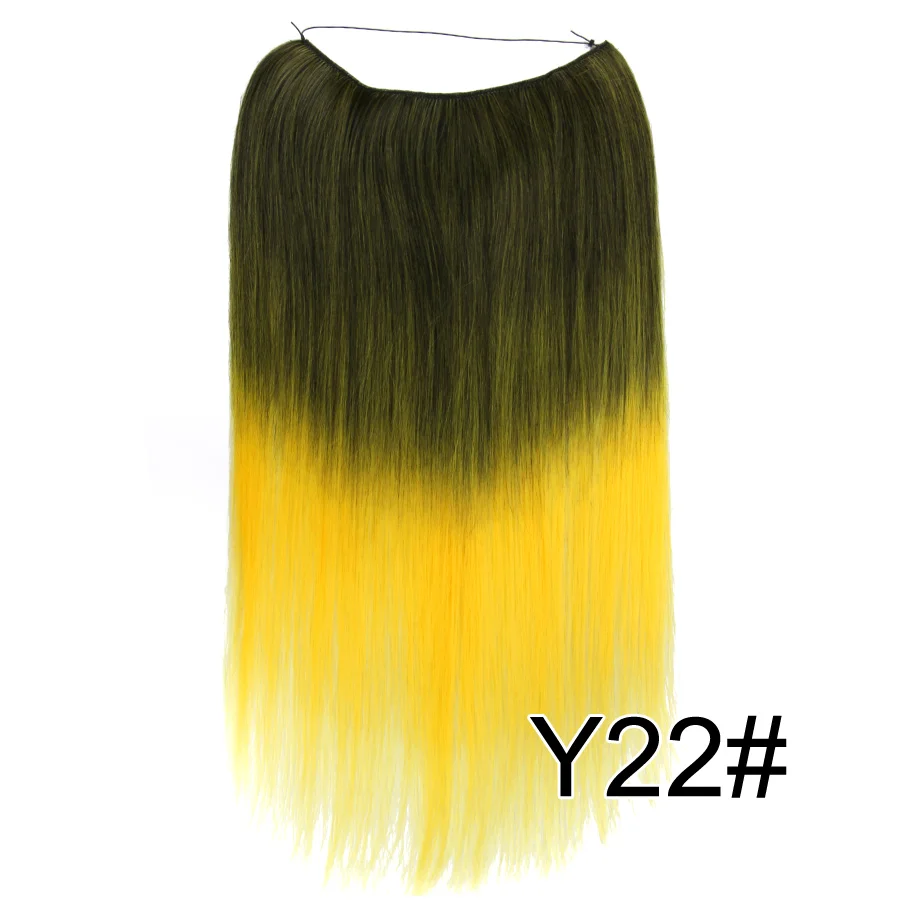 Alileader, накладные волосы, синтетические, рыбья линия, волосы для наращивания, 22 дюйма, 55 см, длинные, прямые, секретный ореол, невидимые, для женщин, доступны - Цвет: Y22