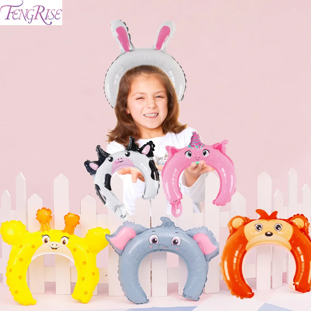 

FENGRISE Jungle Party Theme Decoration Birthday Party Supplies Mini Animal Headband Children's Toys Decor Jungle Party Child