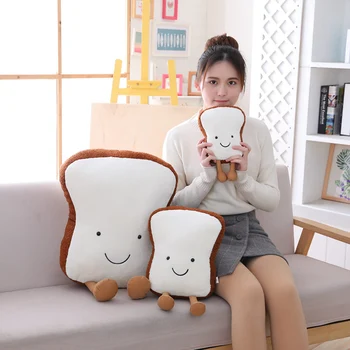 

Creative Cartoon Plush Bread Shape Pillow Funny Food Nap Pillow Kids Toy Birthday Gift Sofa Home Decoration Backrest Cushion