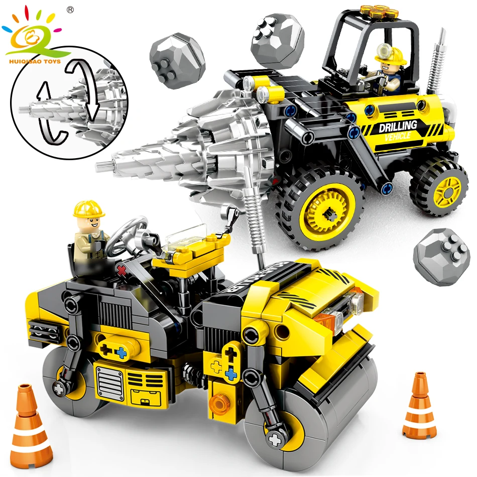 

235pcs Drilling Vehicle Roller Engineering Building Blocks Compatible Legoing Technic Bricks city Construction Toys For Children