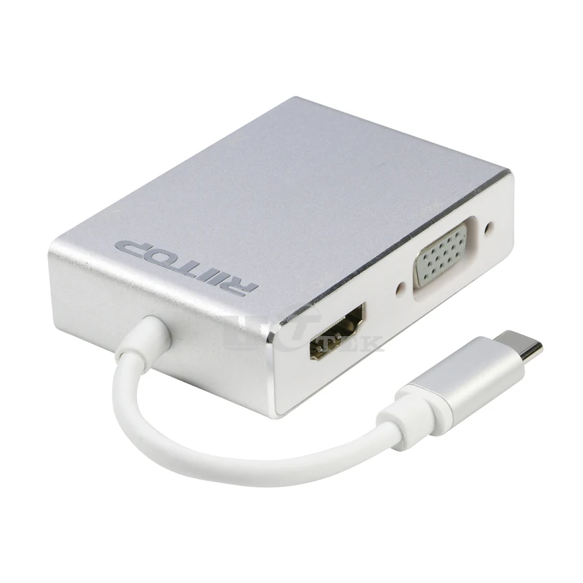 USB C к 4K HDMI DVI VGA USB3.0 видео адаптер кабель 4в1 для нового Apple MacBook Pro (2015/2016/2017) Google Chromebook
