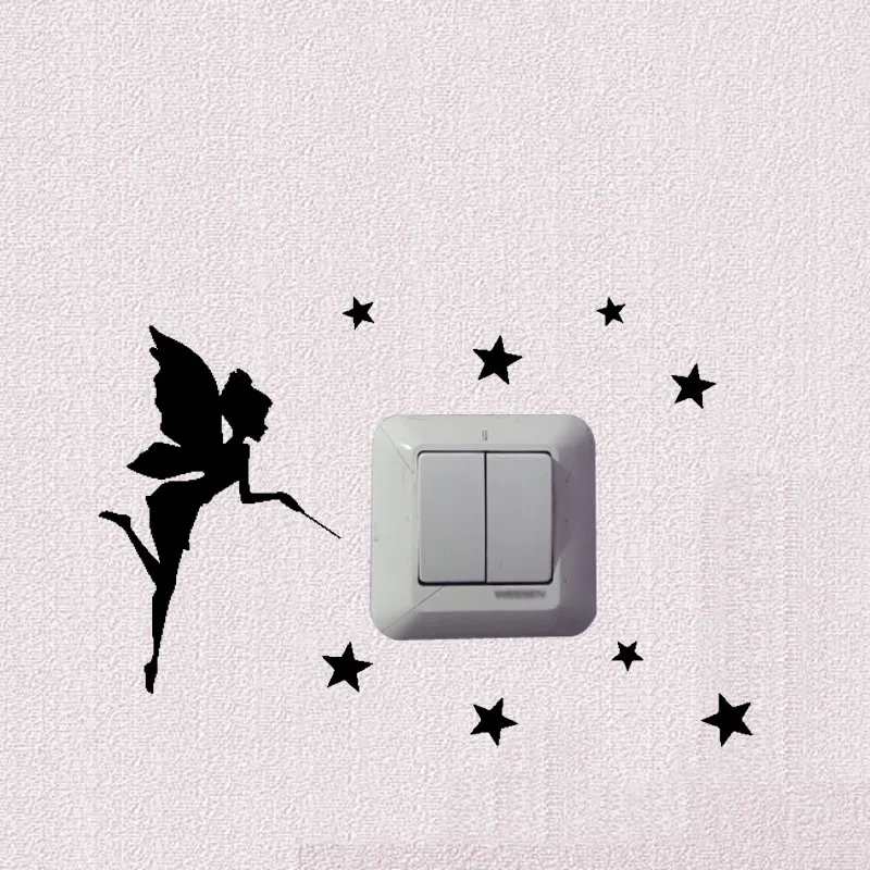 

Personality Fairy Fashion Light Switch Sticker Home Room Wall Decal 5WS1181