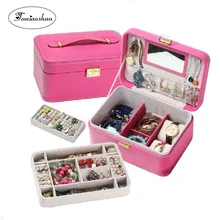 Популярная кожаная шкатулка для хранения сережек, переносная коробка для хранения ювелирных изделий с рисунком крупного рогатого скота, модная шкатулка в стиле принцессы, органайзер для ювелирных изделий